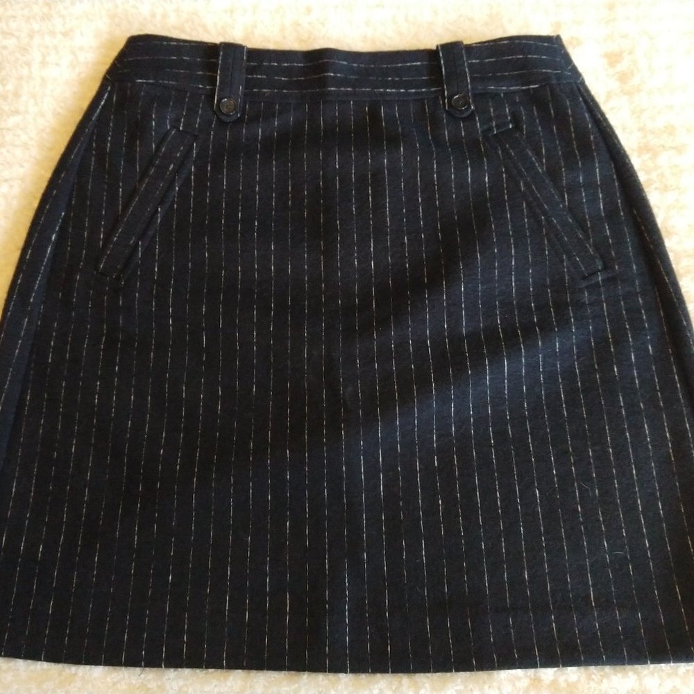 LOFT Navy Pinstripe Mini Skirt - Size 10